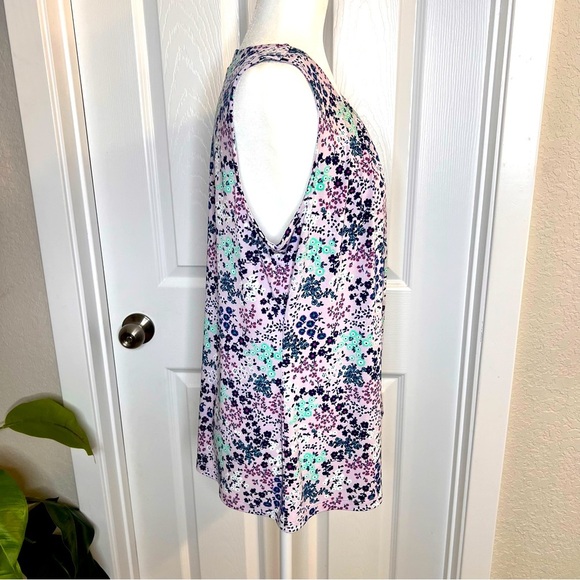 Liz Claiborne Floral Coquette Office Career Business Wear Top Sz. L - Picture 3 of 4